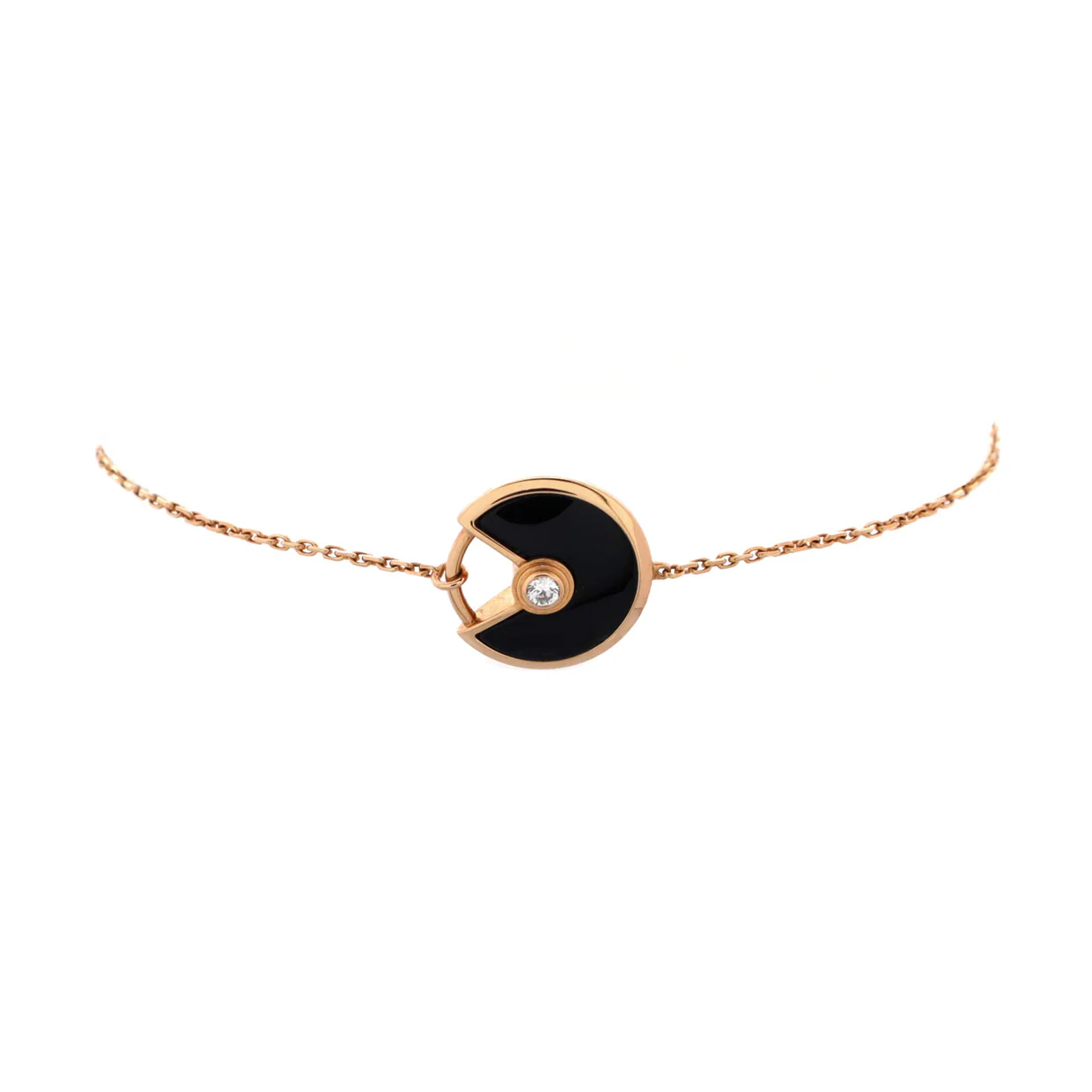 Amulette de Cartier Bracelet 18K Rose Gold with Diamond and Onyx - Deep Luxury