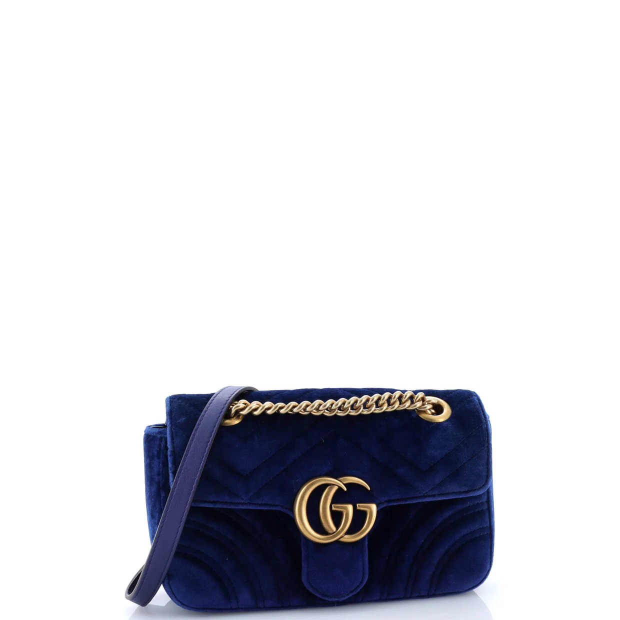GG Marmont Flap Bag Matelasse Velvet Mini - Deep Luxury