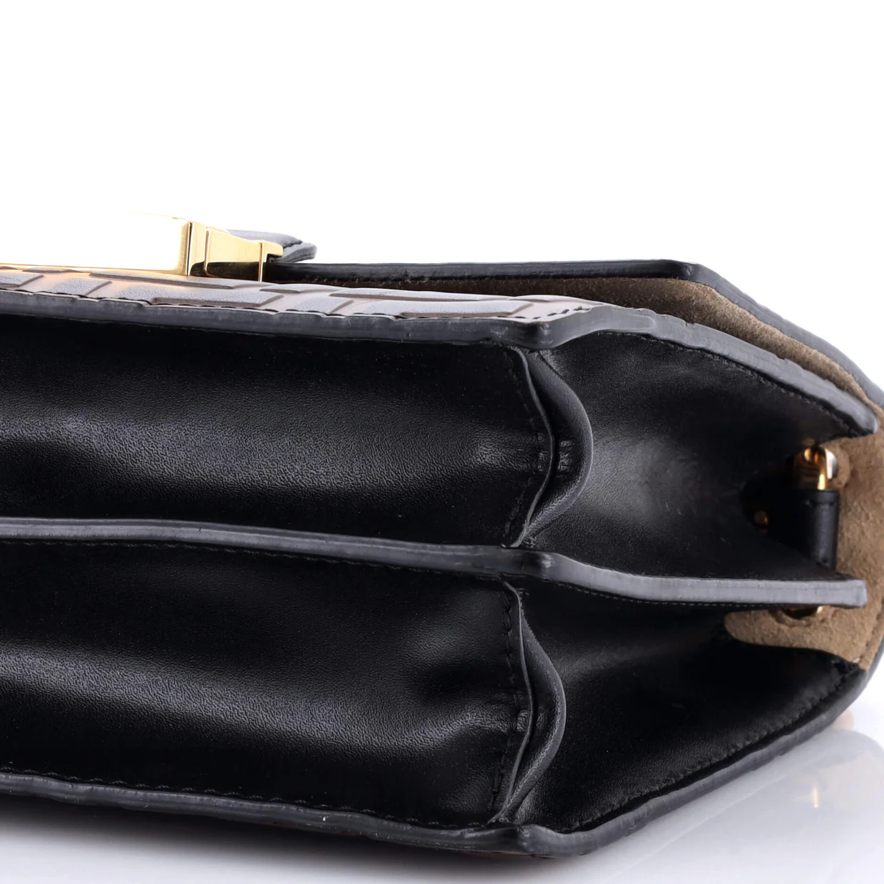 Kan U Shoulder Bag Zucca Embossed Leather Small - Deep Luxury