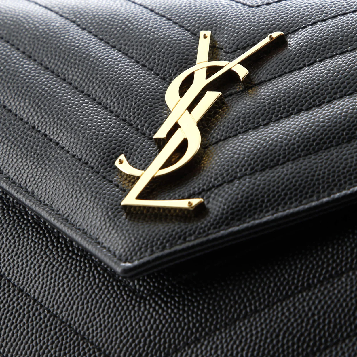 Classic Monogram Wallet on Chain Matelasse Chevron Leather Medium - Deep Luxury