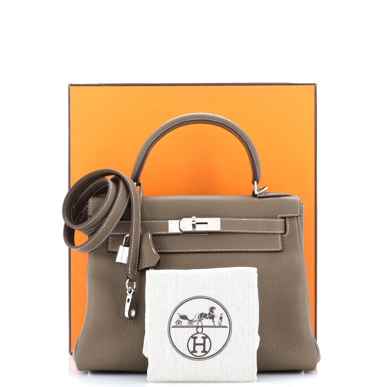 Kelly Handbag Grey Togo with Palladium Hardware 28 - Deep Luxury