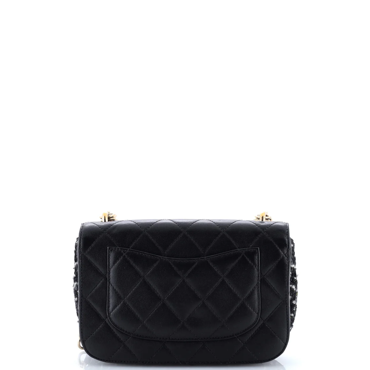 Chain Handle CC Flap Bag Quilted Lambskin and Tweed Small - Deep Luxury