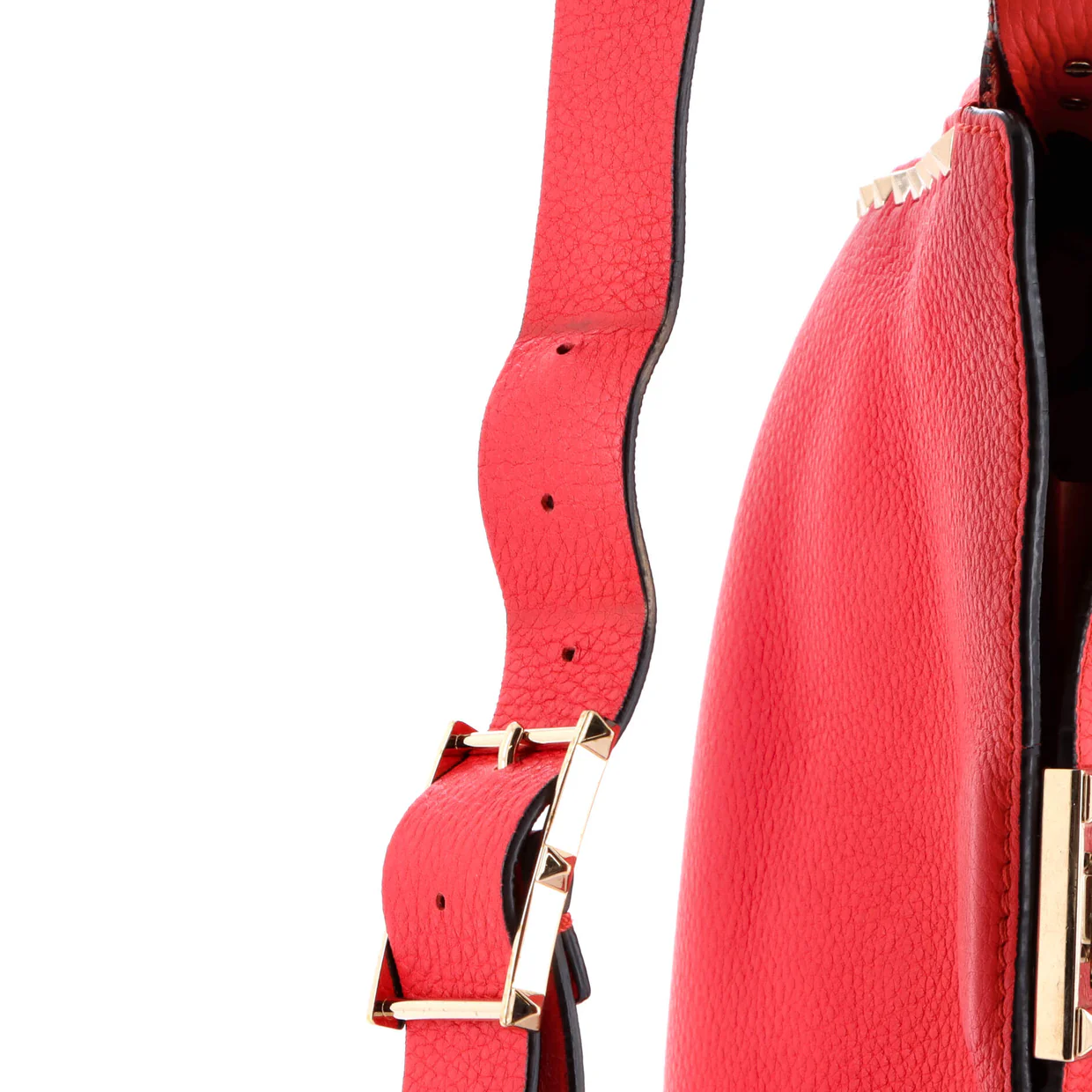Rockstud Flip Lock Messenger Bag Leather Small - Deep Luxury