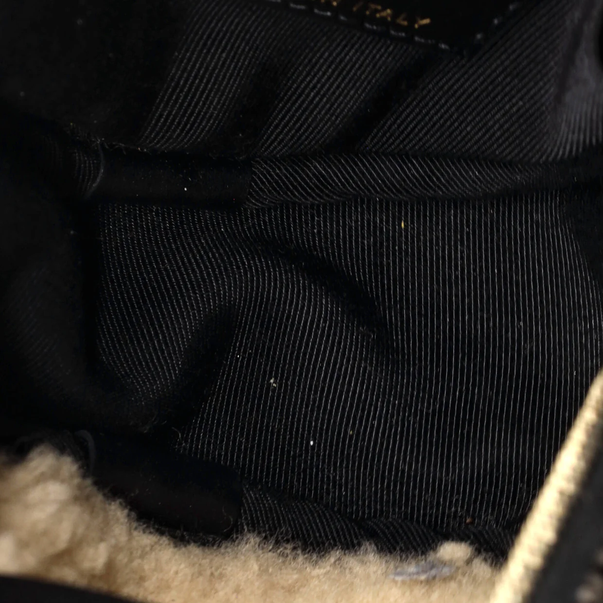 CC Mania Round Crossbody Shearling and Crumpled Sheepskin Mini - Deep Luxury