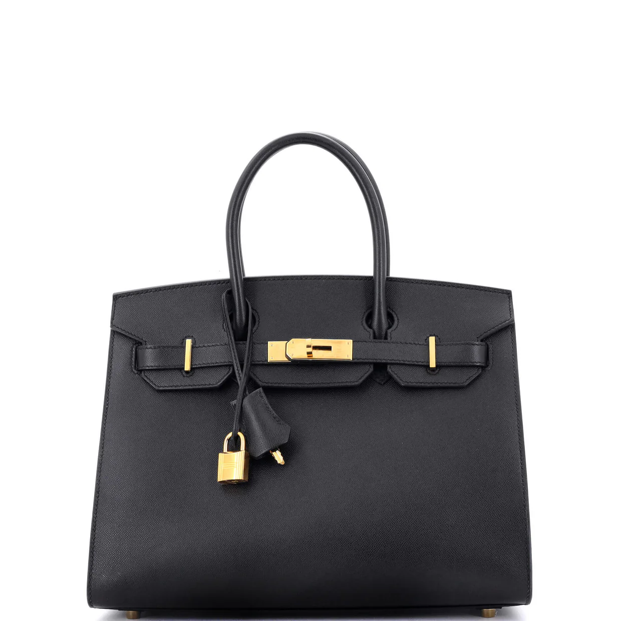 Birkin Sellier Bag Noir Madame with Gold Hardware 30 - Deep Luxury