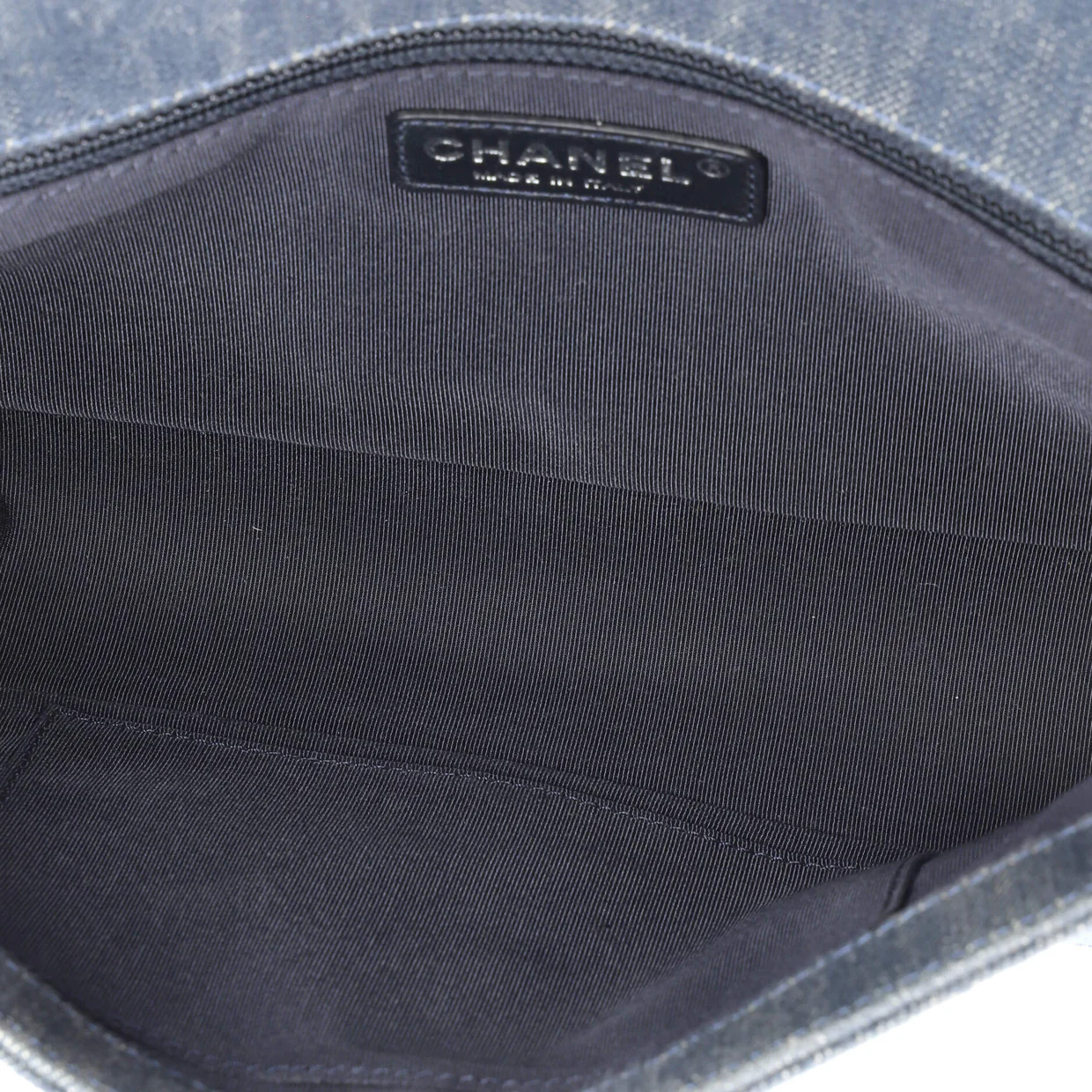 Boy Flap Bag Chevron Denim New Medium - Deep Luxury