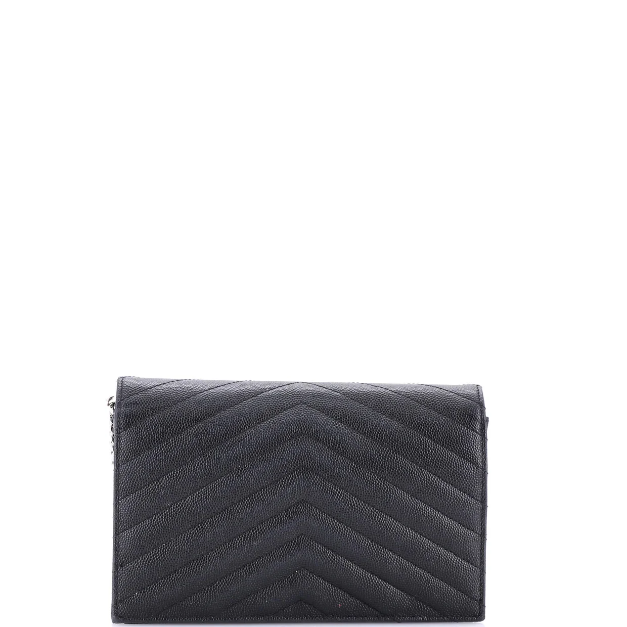 Classic Monogram Wallet on Chain Matelasse Chevron Leather Small - Deep Luxury