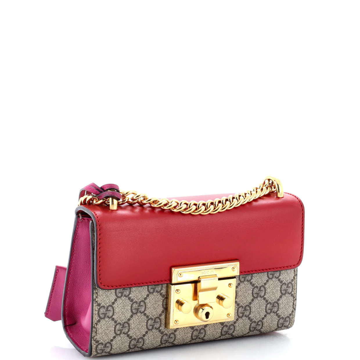 Padlock Shoulder Bag GG Coated Canvas and Leather Small - Deep Luxury