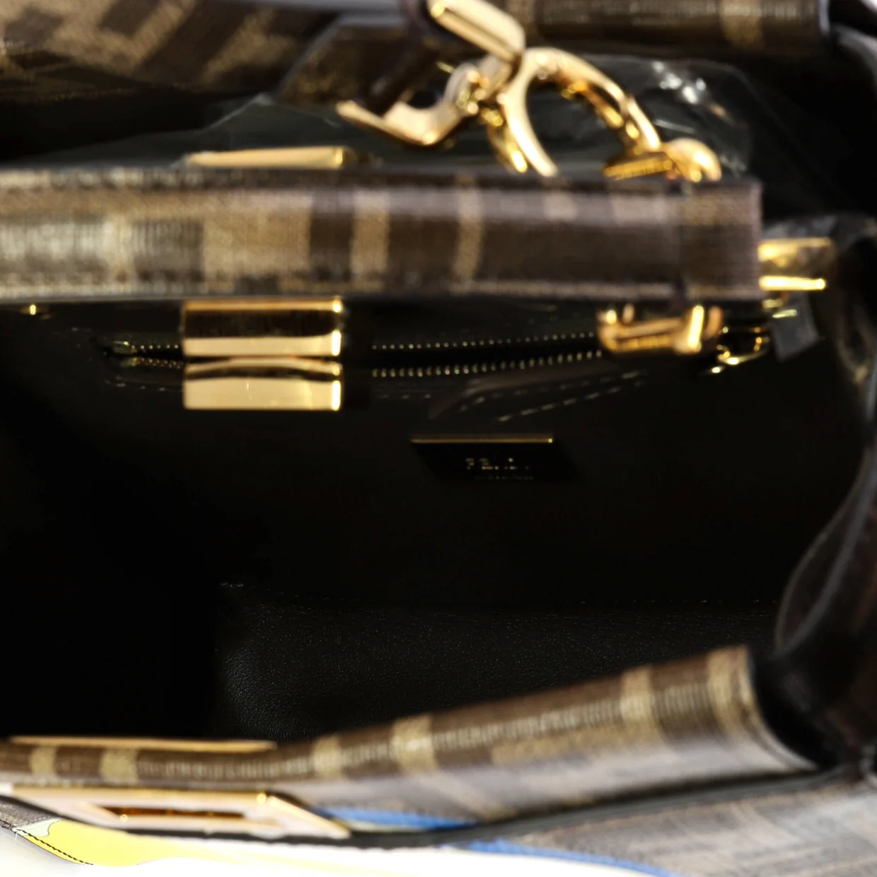 Antonio Lopez Peekaboo Bag Zucca Coated Canvas with Printed Leather Inlay Mini - Deep Luxury
