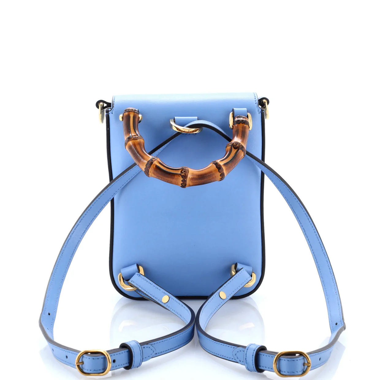 Bamboo Top Handle Backpack Leather Mini - Deep Luxury