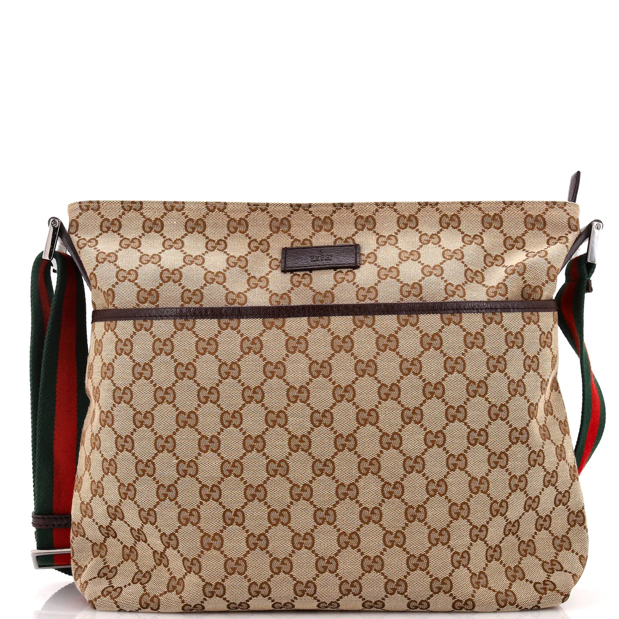 Front Pocket Web Messenger GG Canvas Medium - Deep Luxury