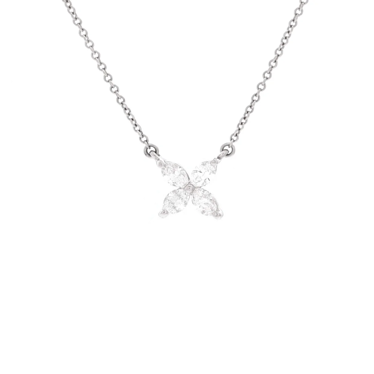 Victoria Pendant Necklace Platinum with Diamonds Medium - Deep Luxury