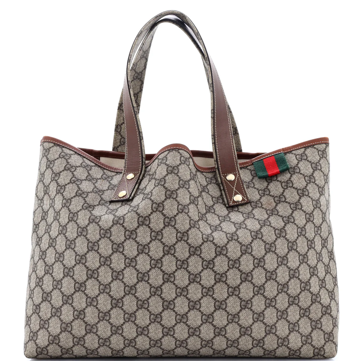 Web Loop Tote GG Coated Canvas Medium - Deep Luxury