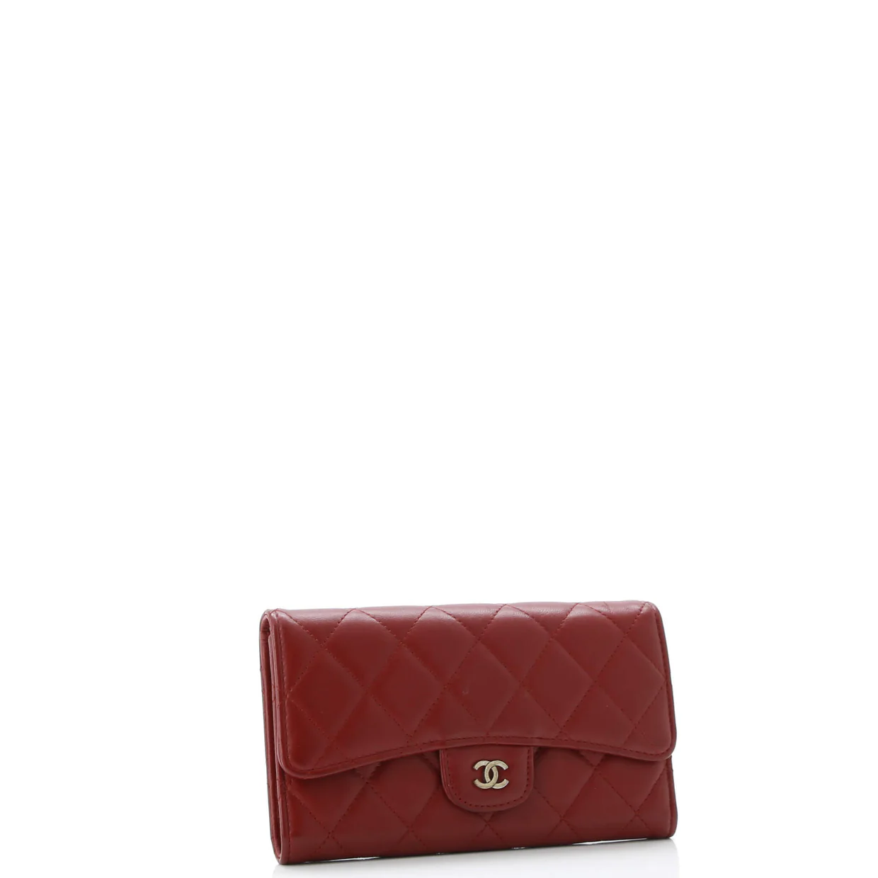 CC Gusset Classic Flap Wallet Quilted Lambskin Long - Deep Luxury
