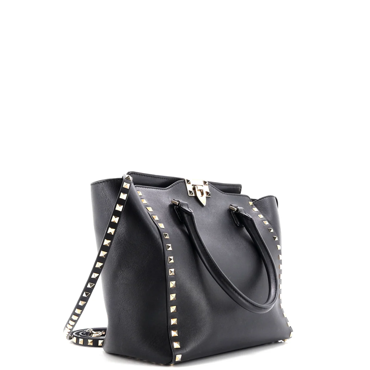Rockstud Tote Rigid Leather Medium - Deep Luxury