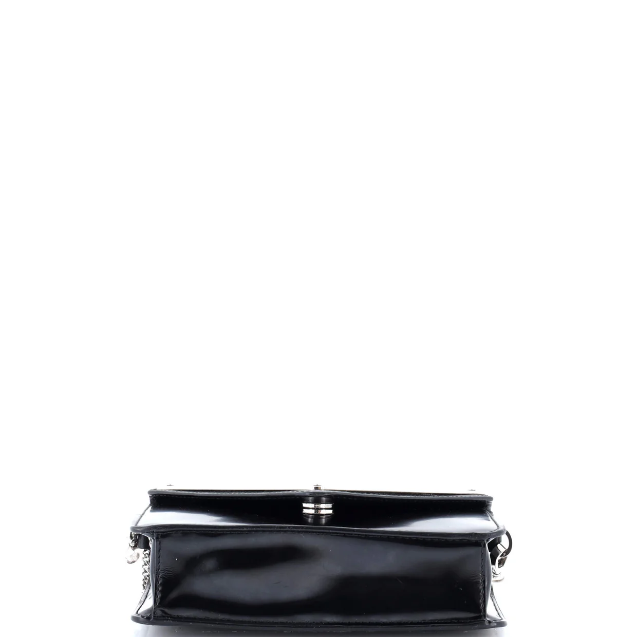 Maxi Triangle Logo Chain Flap Bag Brushed Leather Small - Deep Luxury