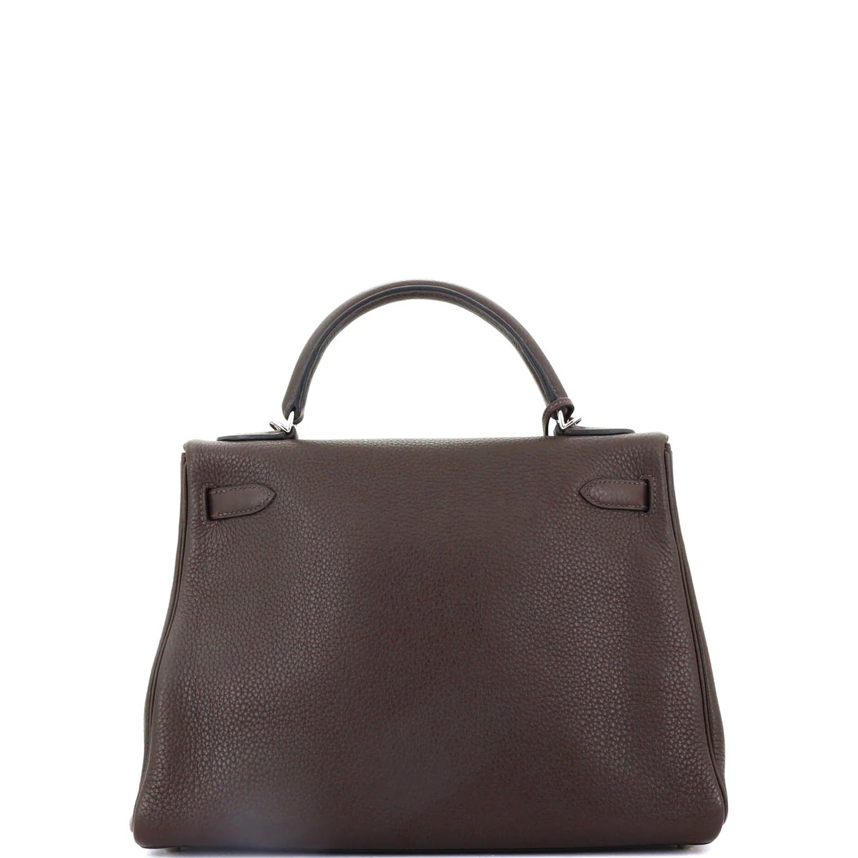 Kelly Handbag Chocolat Clemence with Palladium Hardware 32 - Deep Luxury