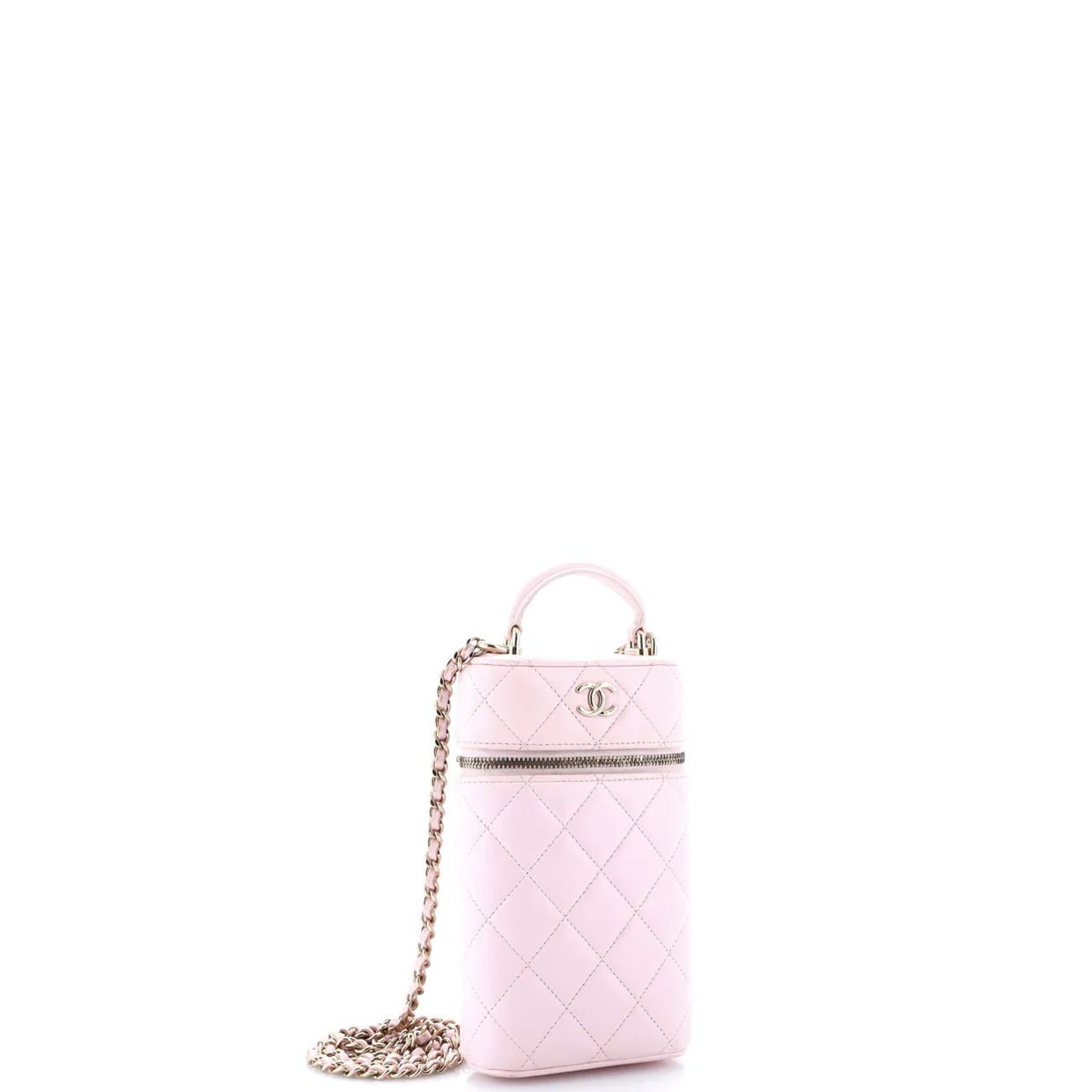 Classic Vanity Top Handle Phone Holder with Chain Quilted Lambskin - Deep Luxury