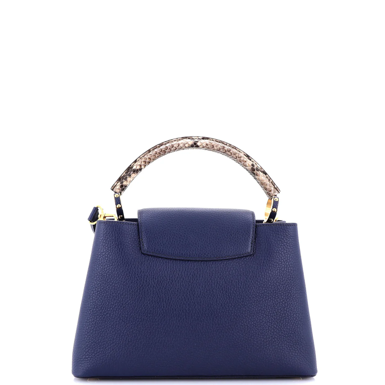 Capucines Bag Leather with Python PM - Deep Luxury