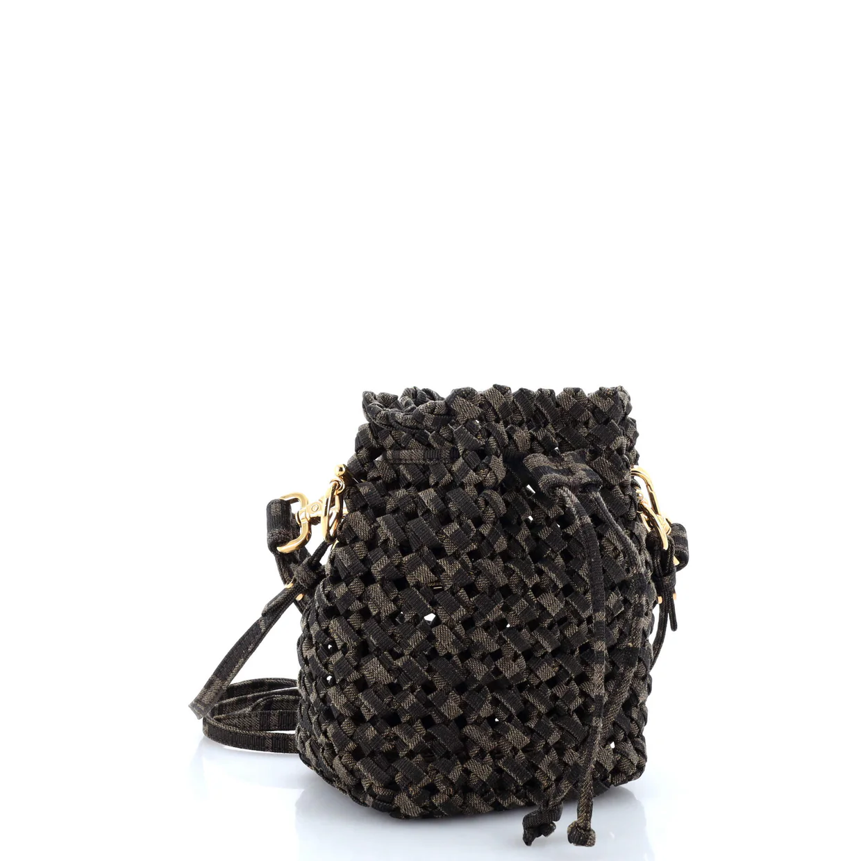 Mon Tresor Bucket Bag Jacquard Interlace Fabric Mini - Deep Luxury