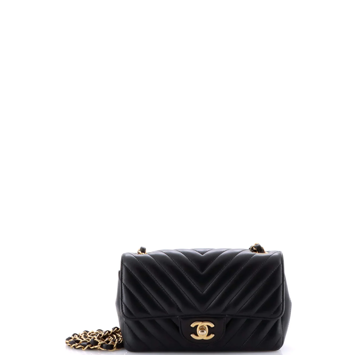 Classic Single Flap Bag Chevron Lambskin Mini - Deep Luxury