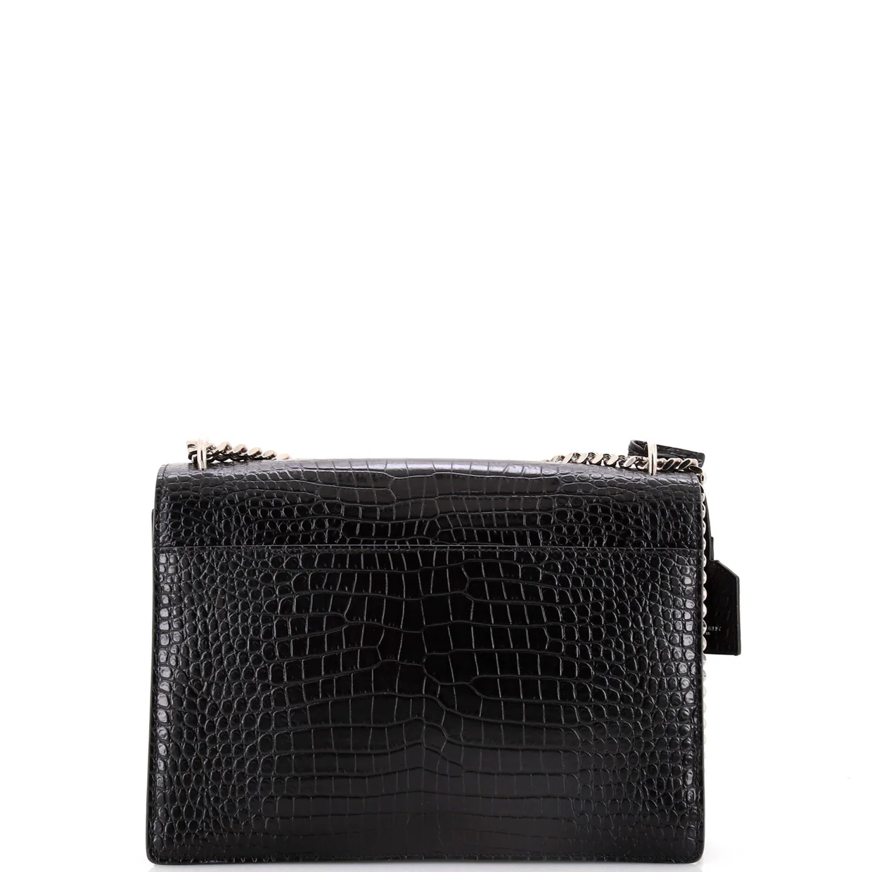 Sunset Crossbody Bag Crocodile Embossed Leather Large - Deep Luxury