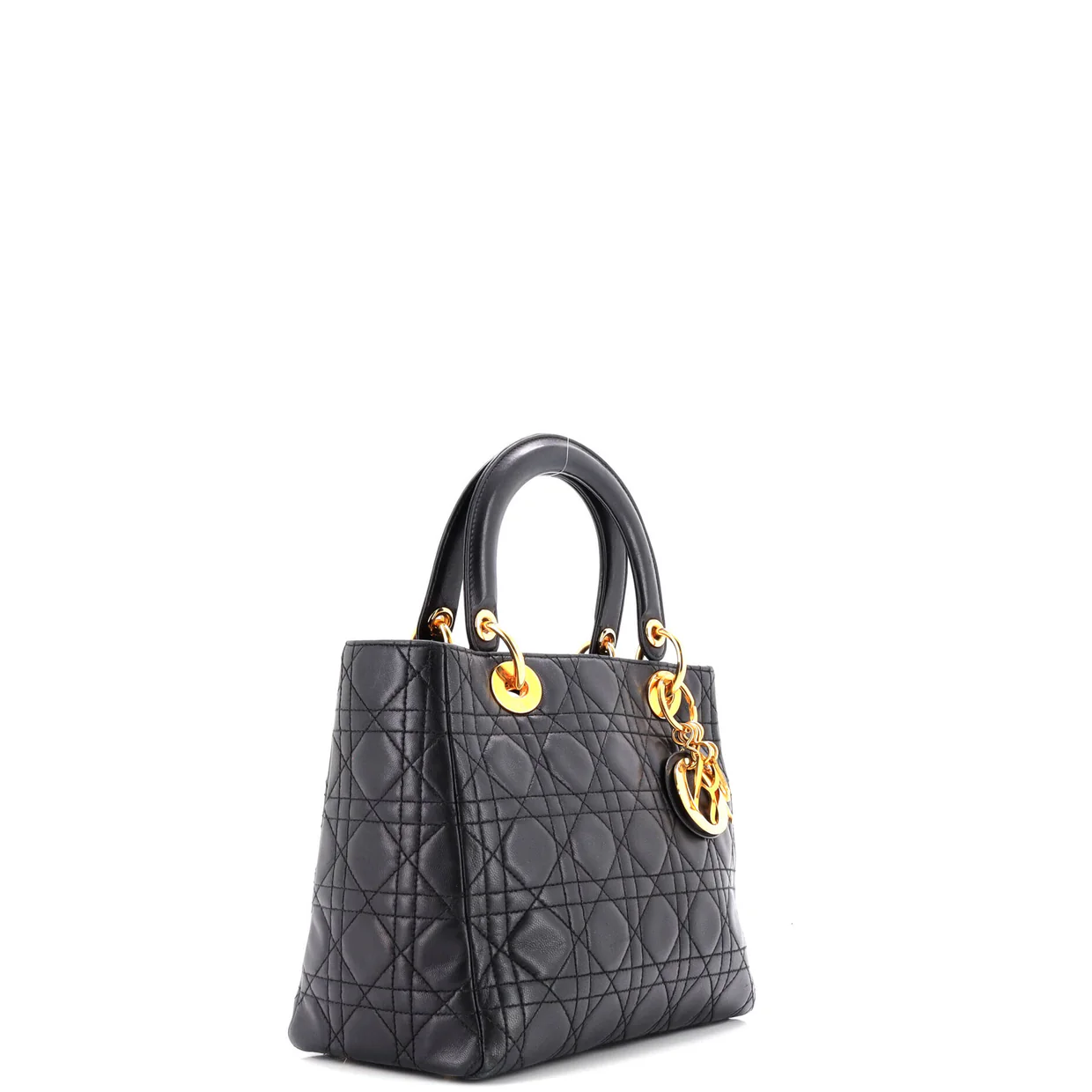 Vintage Lady Dior Bag Cannage Quilt Lambskin Medium - Deep Luxury
