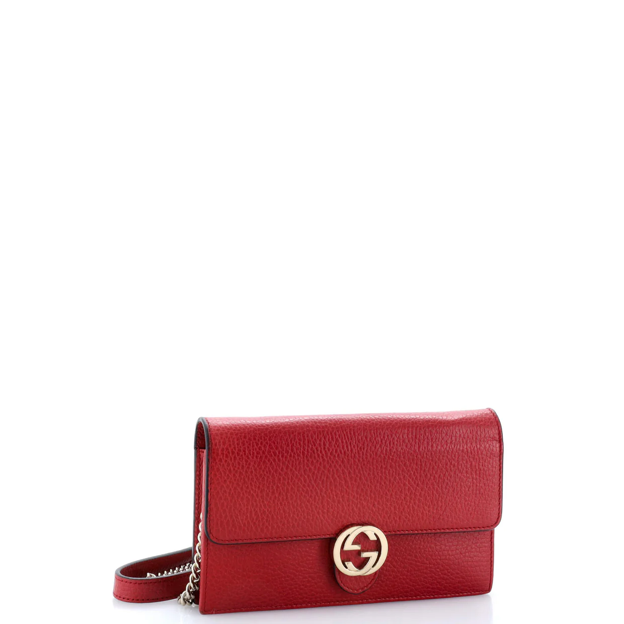 Interlocking Wallet on Chain Leather - Deep Luxury