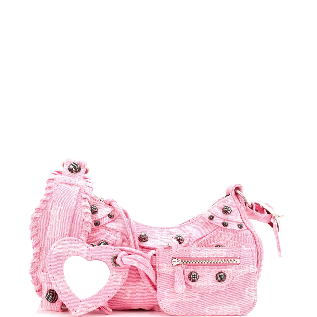 Le Cagole Giant Studs Shoulder Bag BB Denim XS - Deep Luxury