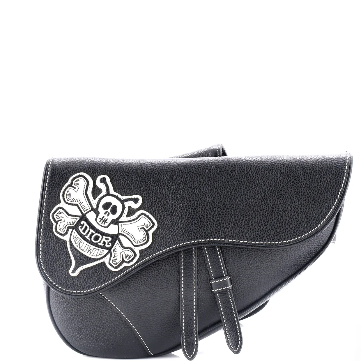Shawn Stussy Saddle Crossbody Bag Leather with Applique - Deep Luxury