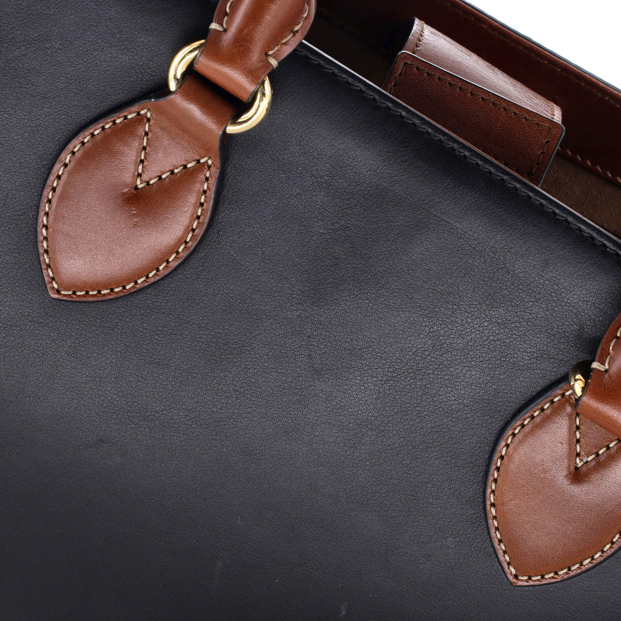 Convertible Gusset Tote Leather Medium - Deep Luxury