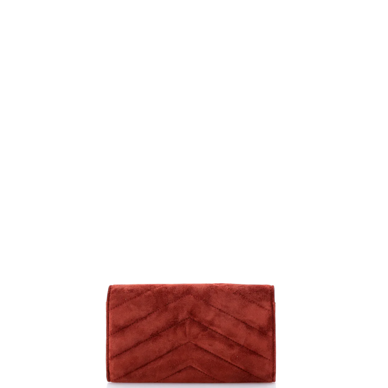 Paris-Hamburg CC Button Flap Wallet Chevron Suede Long - Deep Luxury
