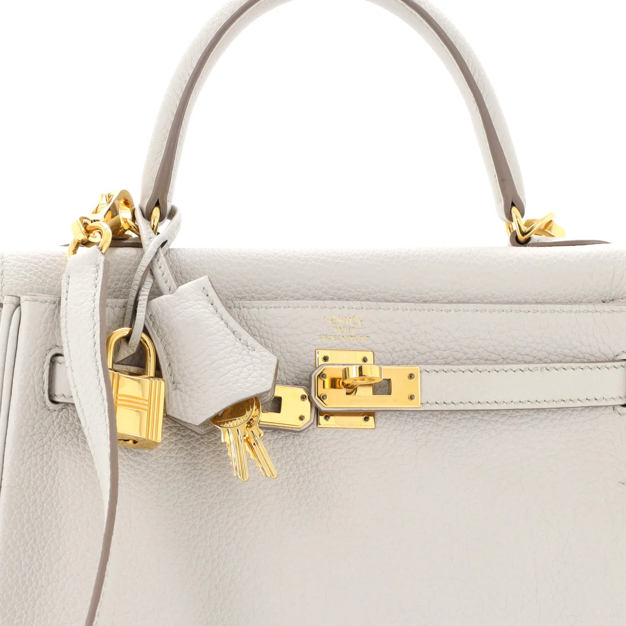 Kelly Handbag Light Togo with Gold Hardware 25 - Deep Luxury