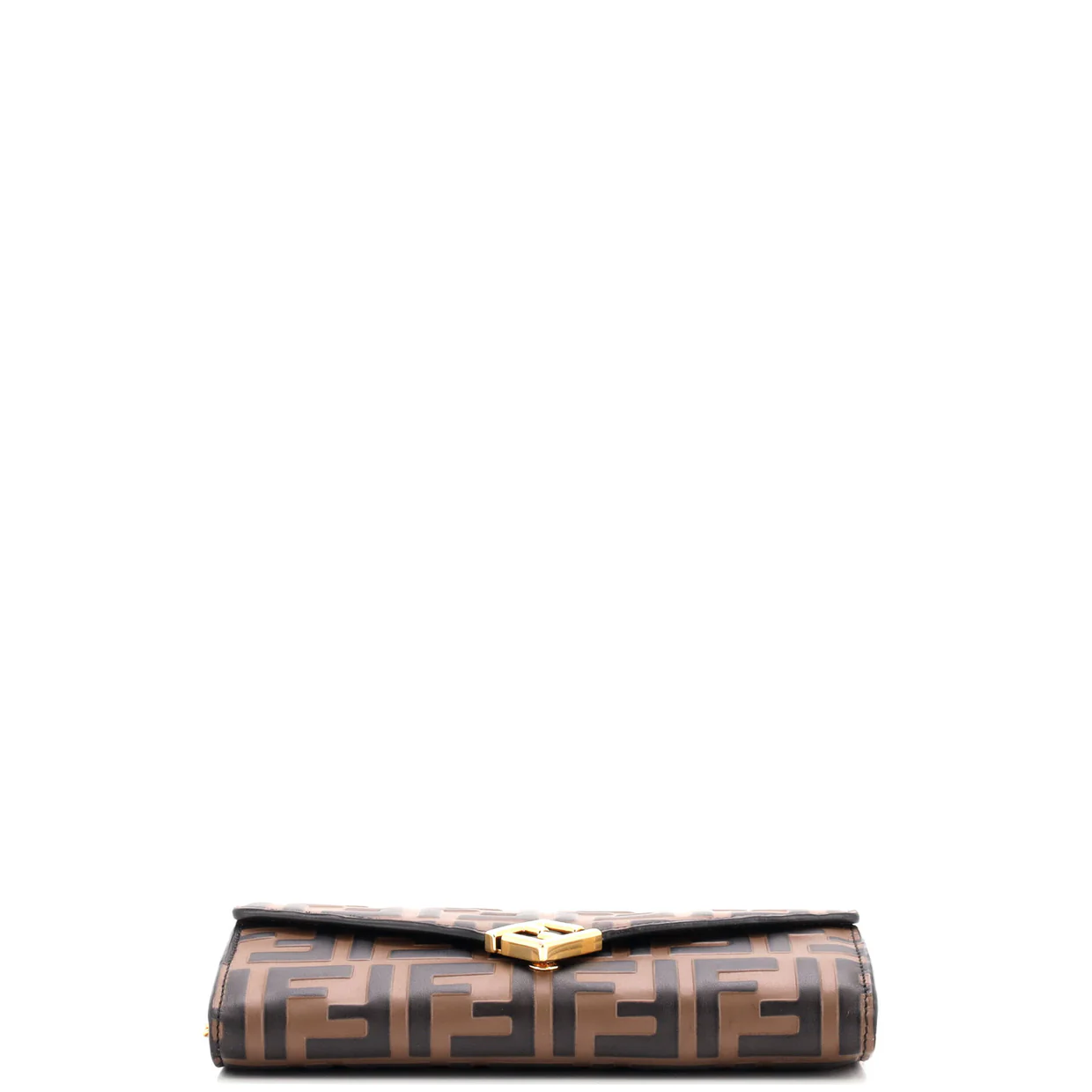 F is Fendi Continental Chain Wallet Zucca Embossed Leather - Deep Luxury
