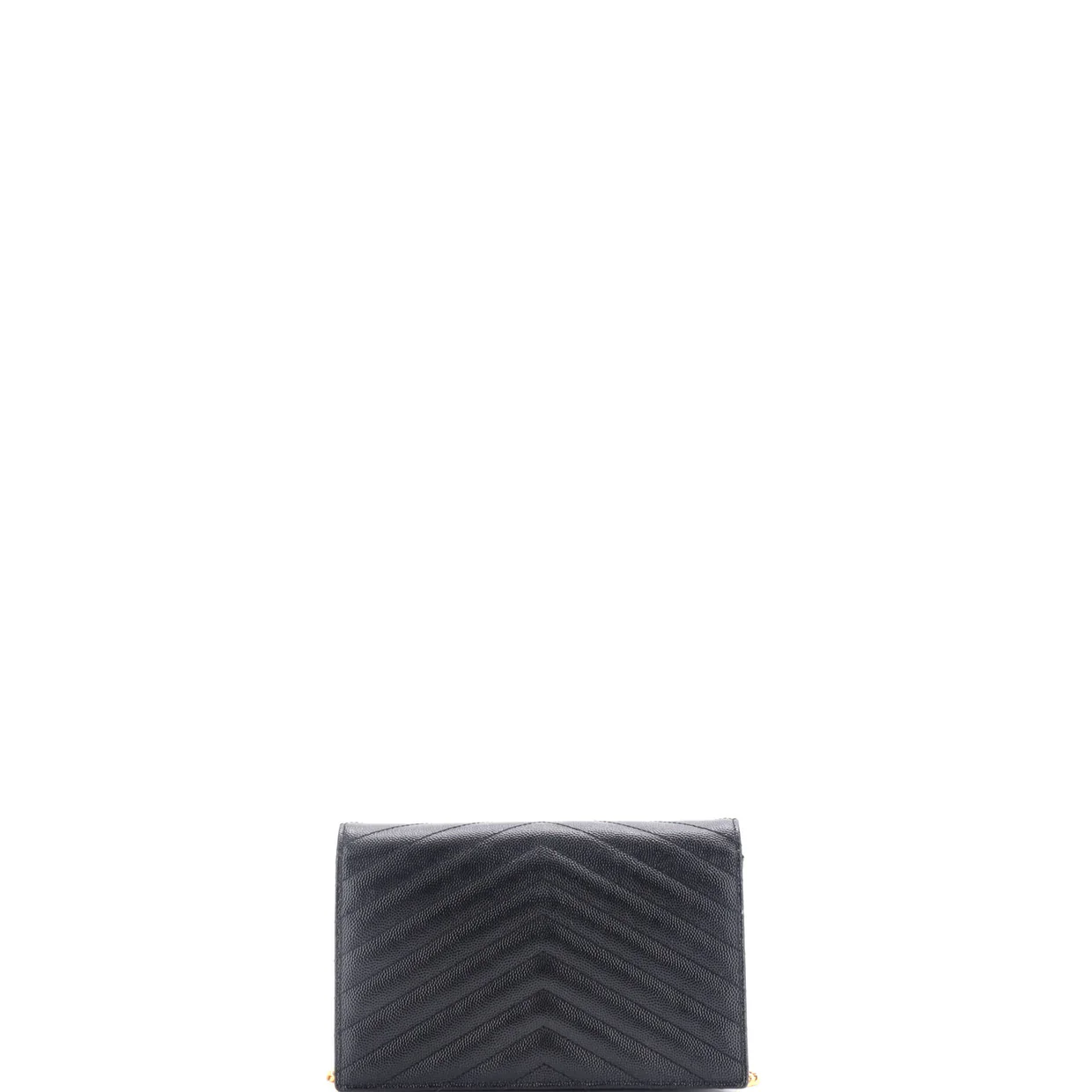 Classic Monogram Wallet on Chain Matelasse Chevron Leather Small - Deep Luxury