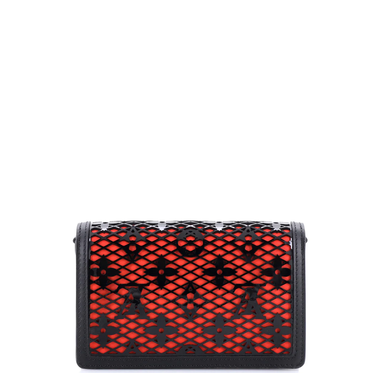 Dauphine Chain Wallet Monogram Lace Patent - Deep Luxury