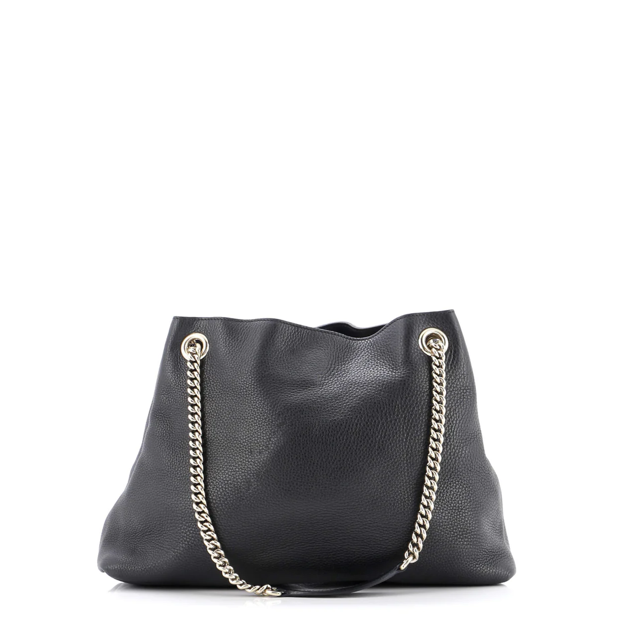 Soho Chain Strap Shoulder Bag Leather Medium - Deep Luxury