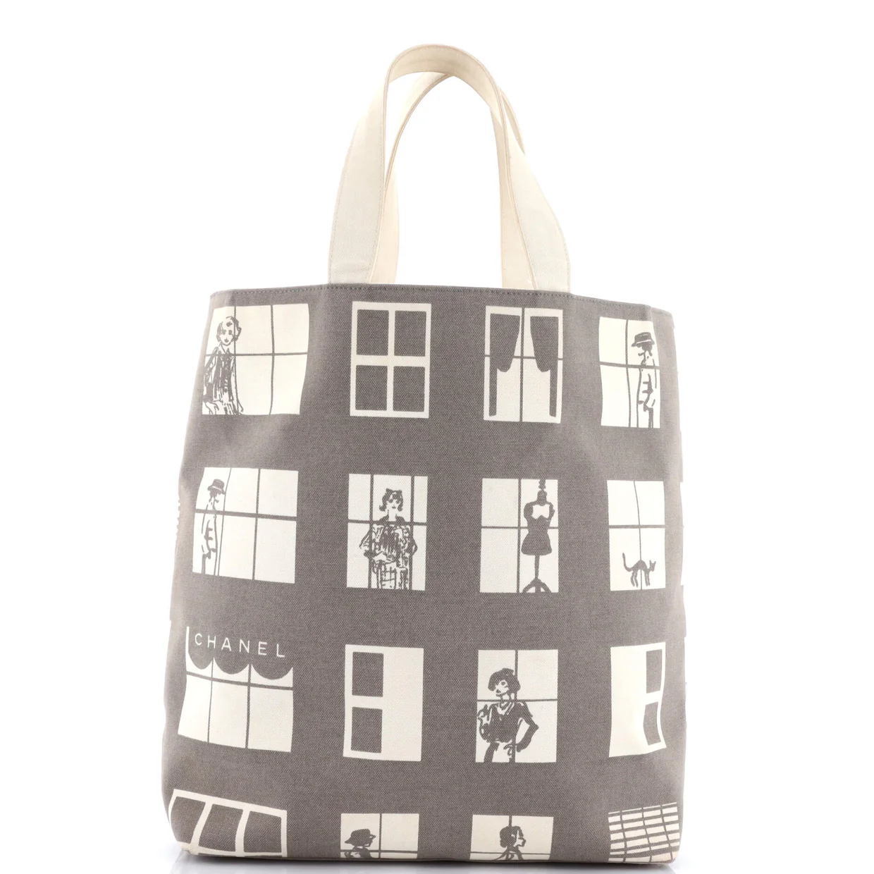 Coco Window Tote Printed Canvas Large - Deep Luxury