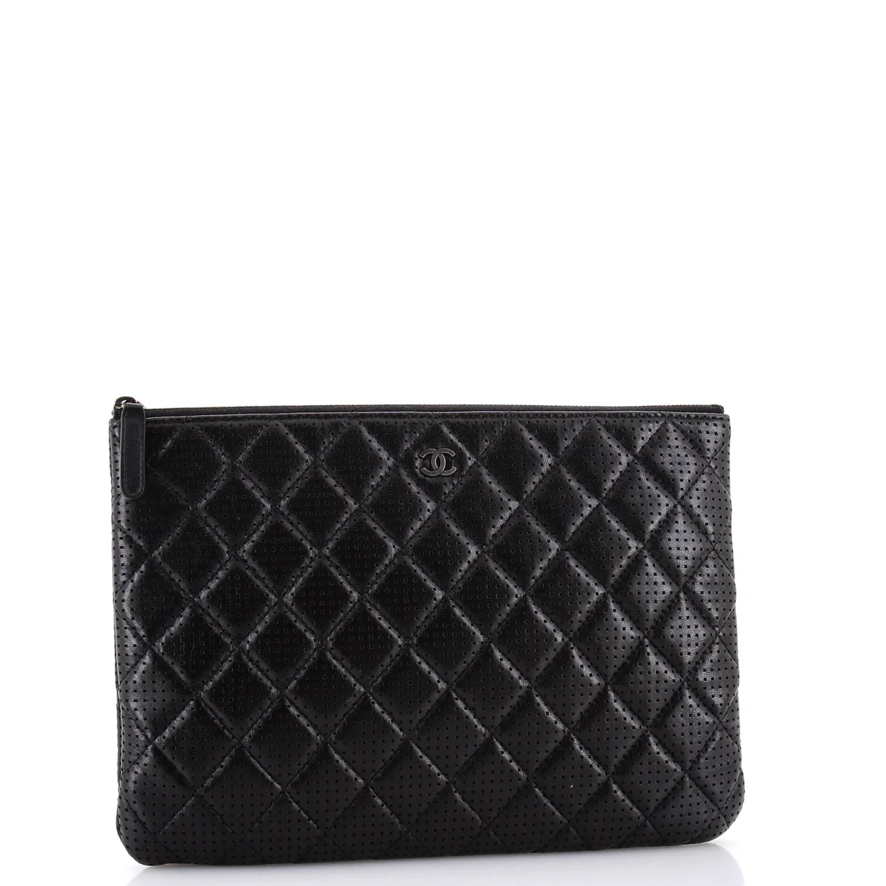 O Case Clutch Quilted Perforated Lambskin Medium - Deep Luxury