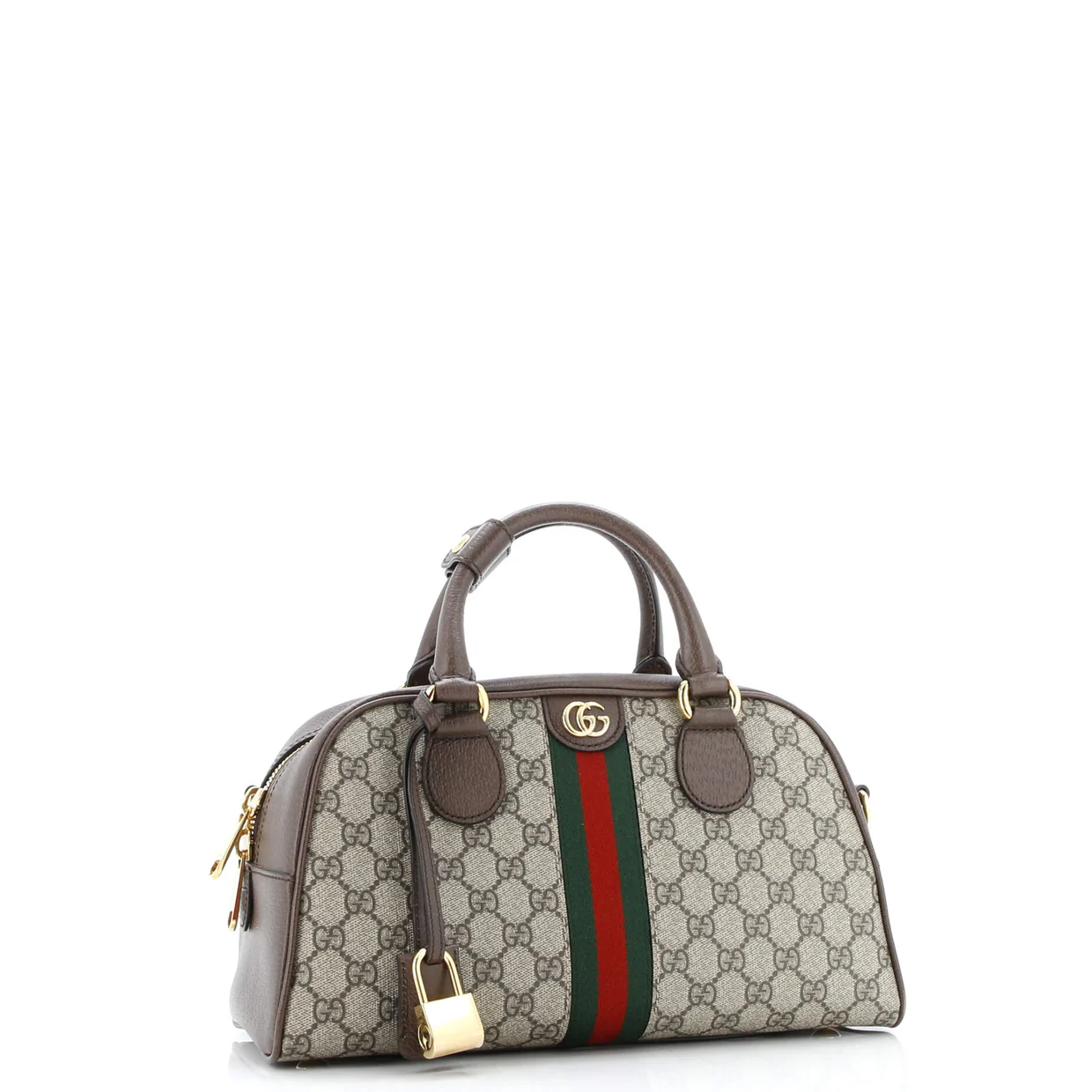 Ophidia Convertible Boston Top Handle Bag GG Coated Canvas with Leather Medium - Deep Luxury