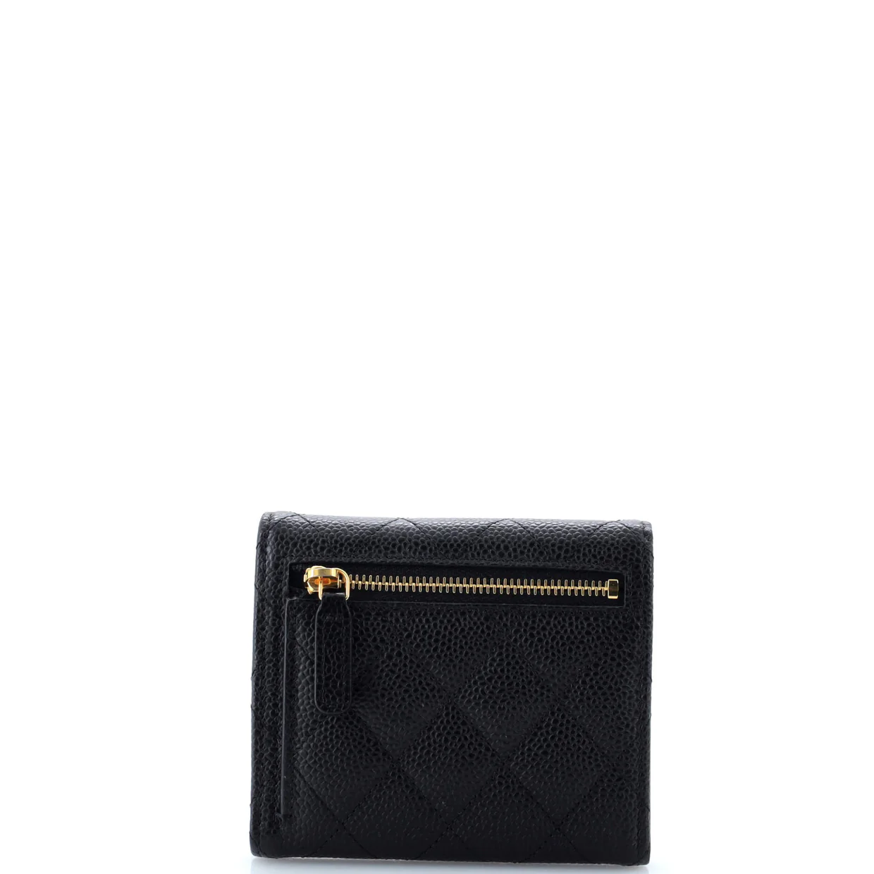 CC Compact Classic Flap Wallet Quilted Caviar - Deep Luxury