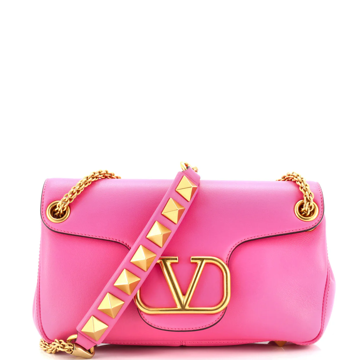 Stud Sign Shoulder Bag Leather - Deep Luxury