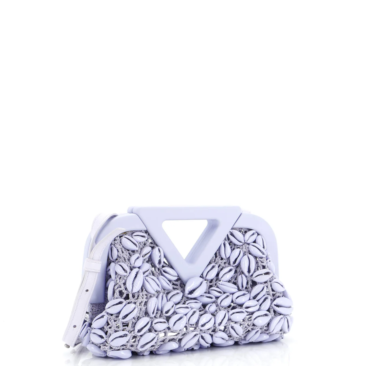 Point Shoulder Bag Shell Embellished Crochet Small - Deep Luxury