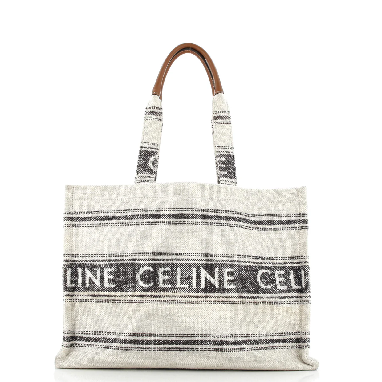 Cabas Thais Tote Striped Jacquard Textile Large - Deep Luxury