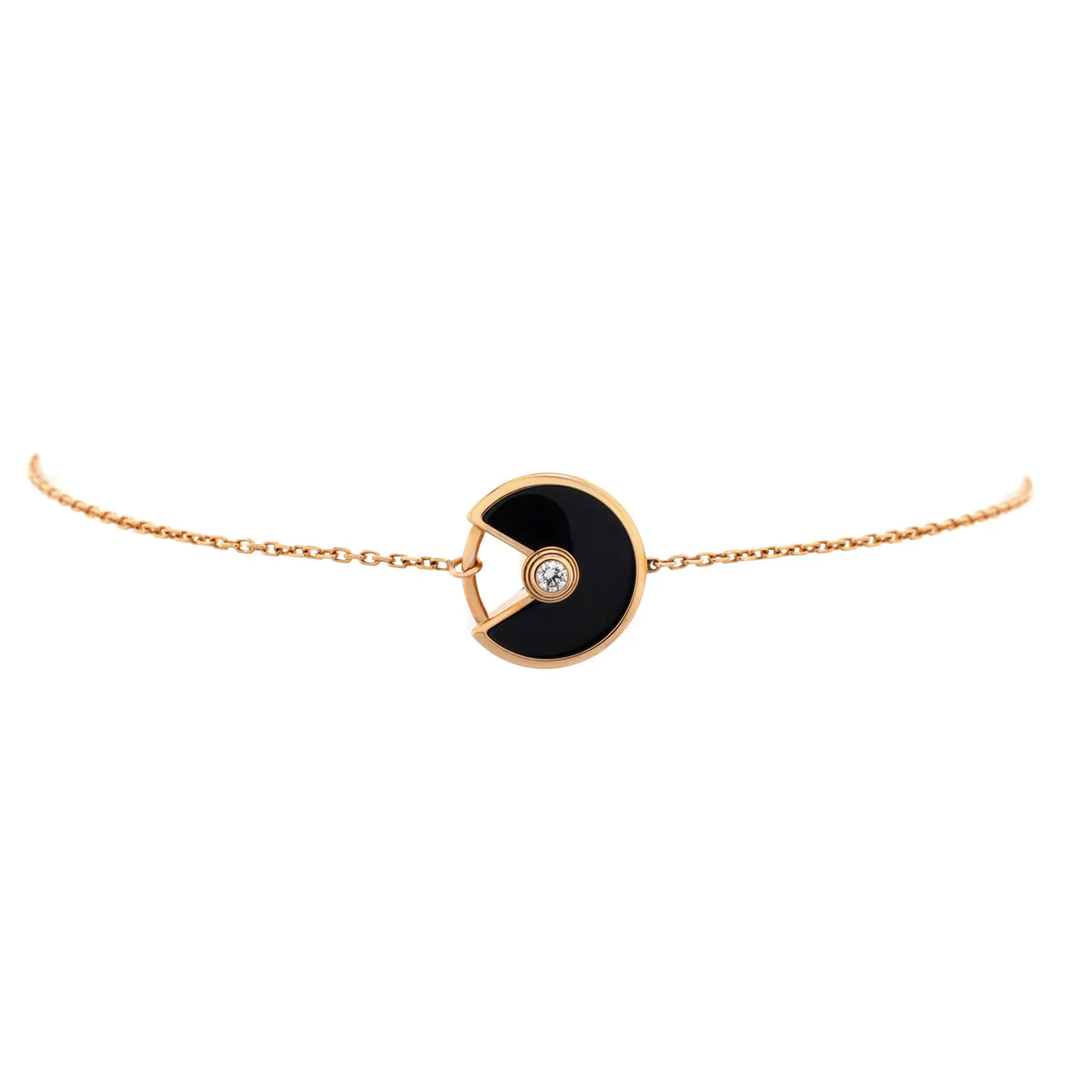 Amulette de Cartier Bracelet 18K Rose Gold with Diamond and Onyx XS - Deep Luxury