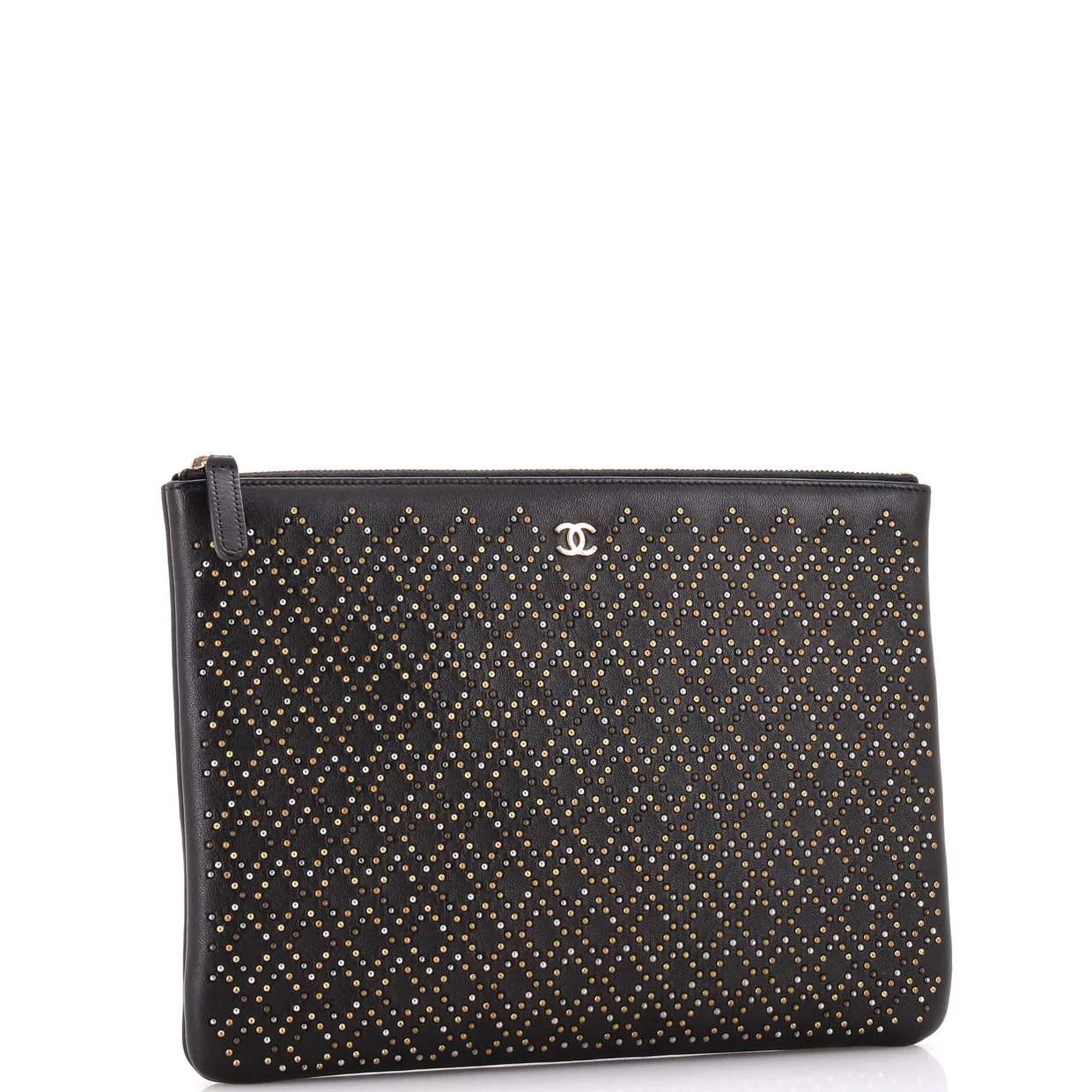 O Case Clutch Studded Lambskin Medium - Deep Luxury