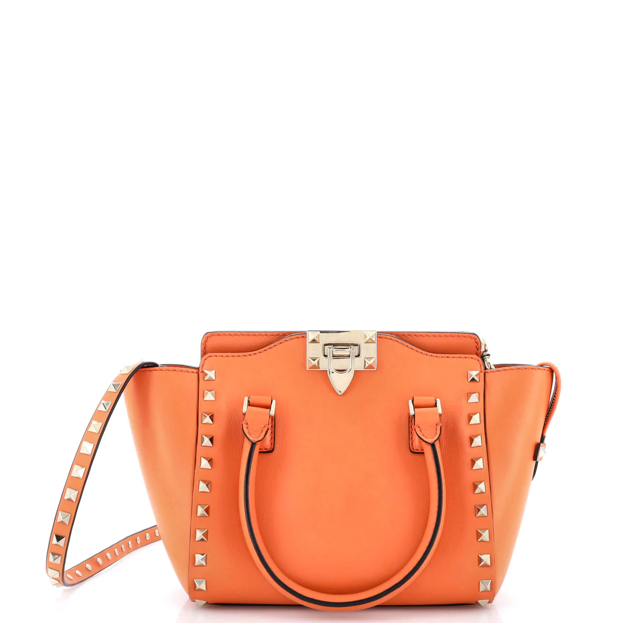 Rockstud Tote Rigid Leather Small - Deep Luxury