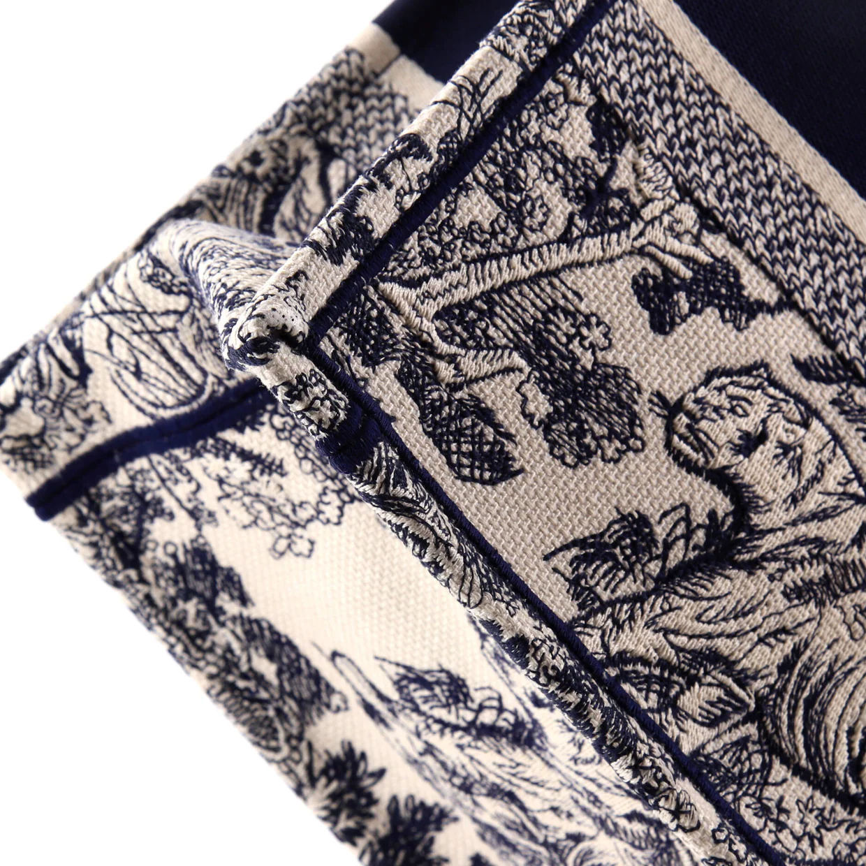 Book Tote Embroidered Canvas Medium - Deep Luxury