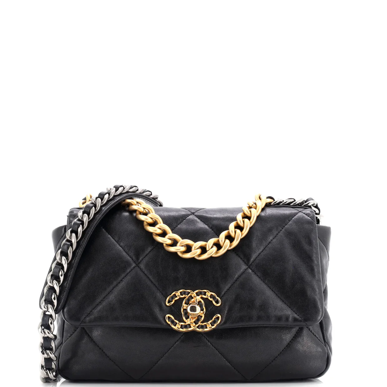 19 Flap Bag Quilted Leather Medium - Deep Luxury