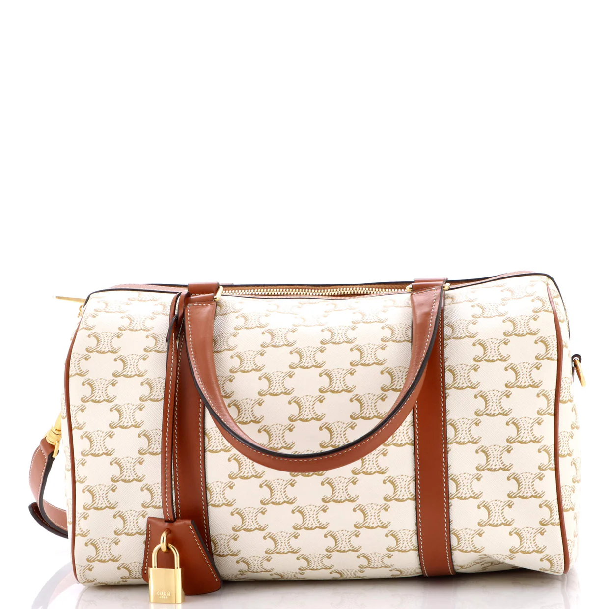 Boston Bag Triomphe Coated Canvas Medium - Deep Luxury